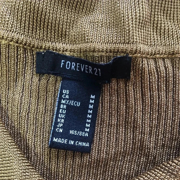 Forever 21 Bronze Cardigan Sweater And Cropped Cami Set Size Medium - Picture 10 of 16